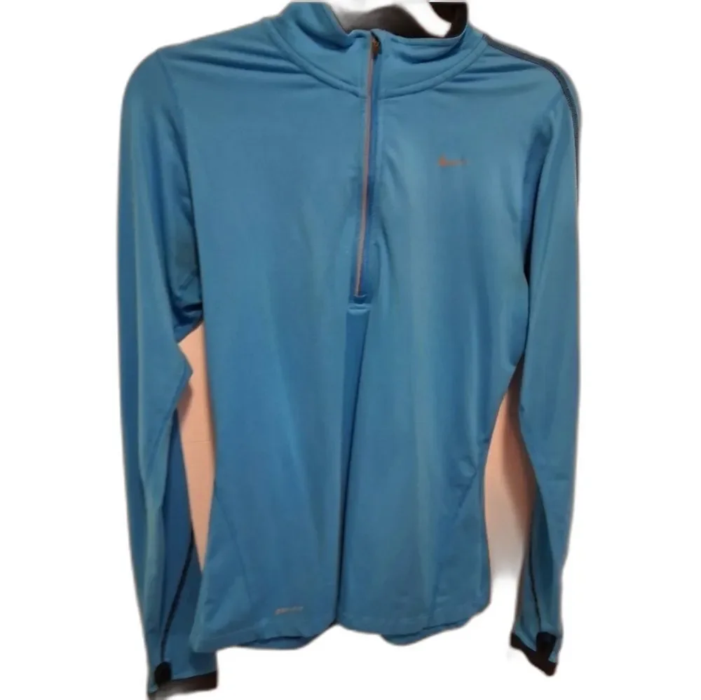 Nike Women's Dri-Fit 1/2 Zip Blue Size S Gorpcore Workout Exercise Running